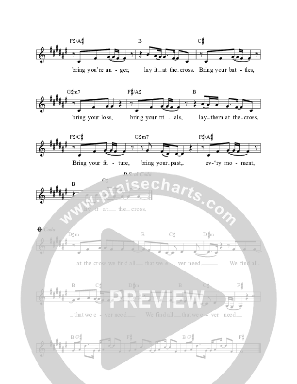 Lay It At The Cross Lead Sheet (Jaci Velasquez)