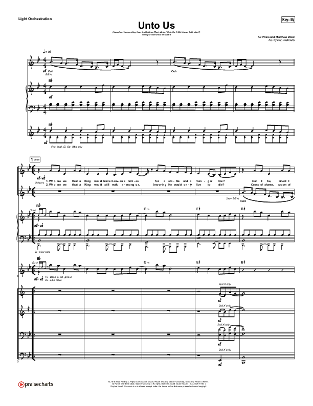 Unto Us Conductor's Score (Matthew West)