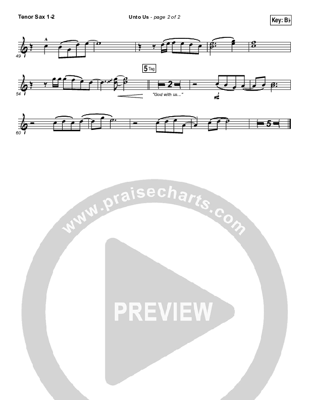 Unto Us Tenor Sax 1/2 (Matthew West)