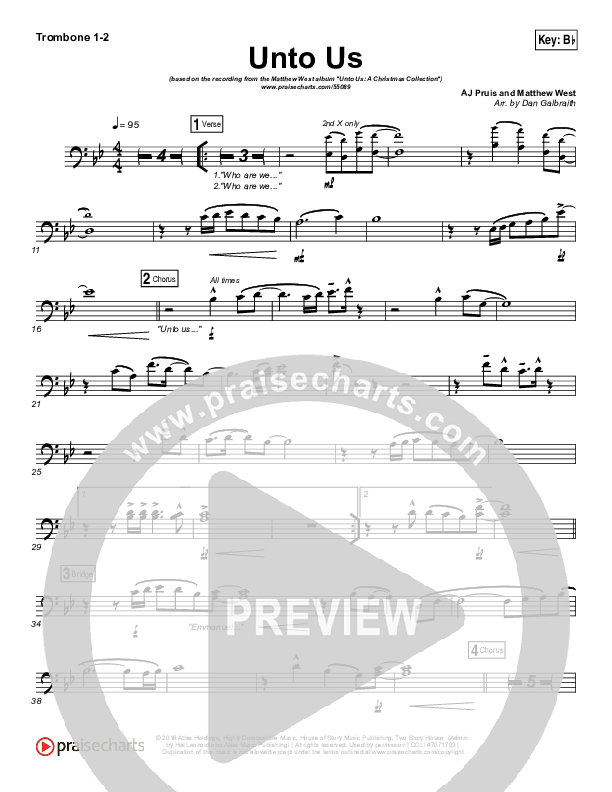 Unto Us Trombone 1/2 (Matthew West)