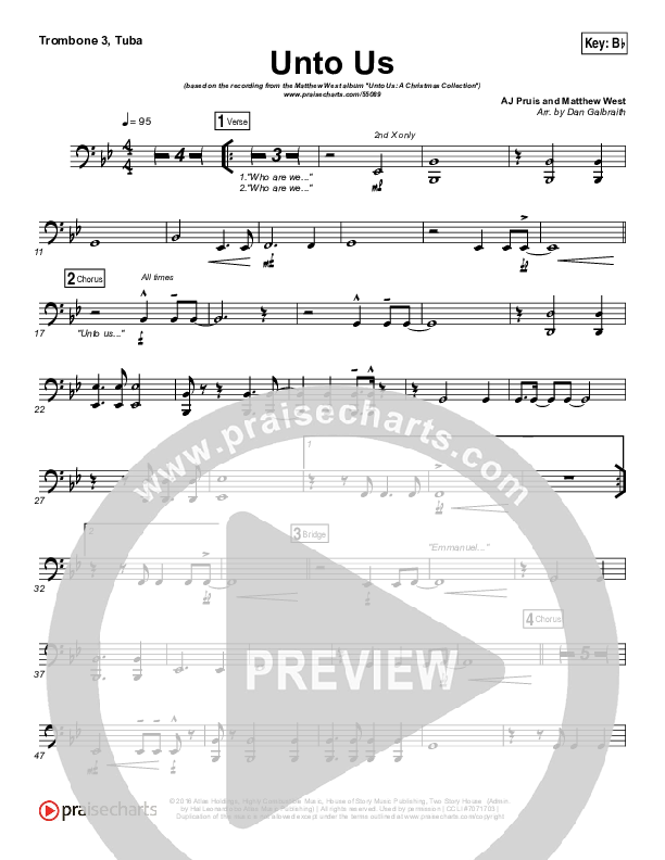 Unto Us Trombone 3/Tuba (Matthew West)