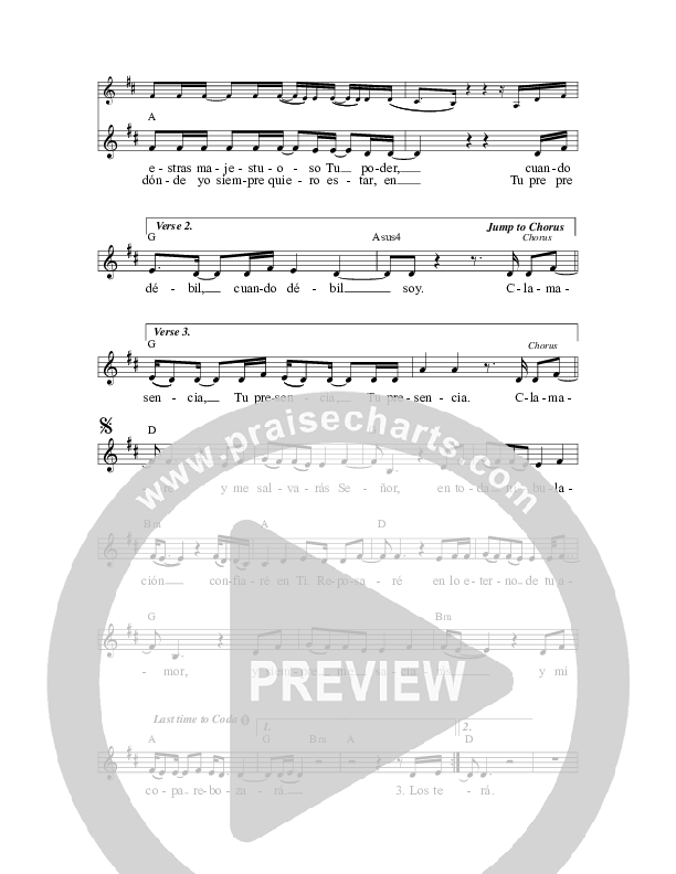 Clamare Lead Sheet (Jaci Velasquez)