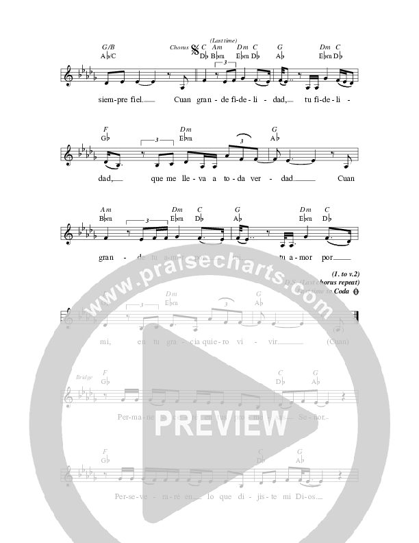 Cuan Grande Fidelidad Lead Sheet (Jaci Velasquez)