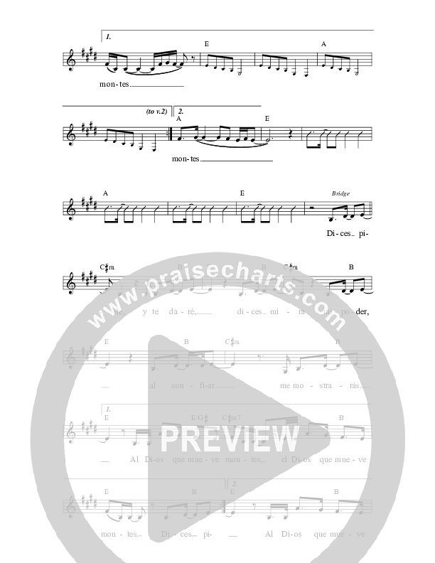 Dios Que Mueve Montes Lead Sheet (Jaci Velasquez)