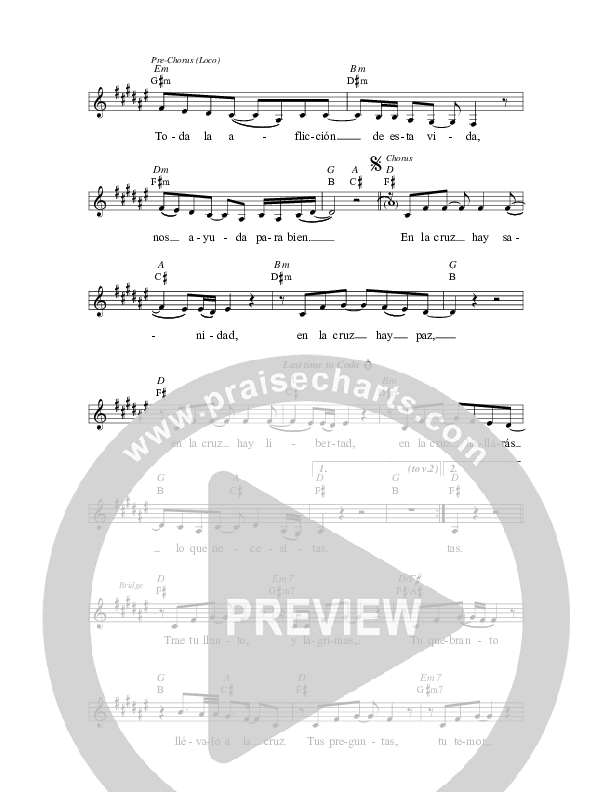 Llevalo A La Cruz Lead Sheet (Jaci Velasquez)