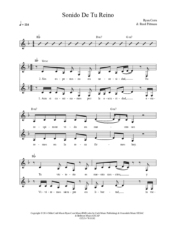 Sonido De Tu Reino Lead Sheet (Jaci Velasquez)