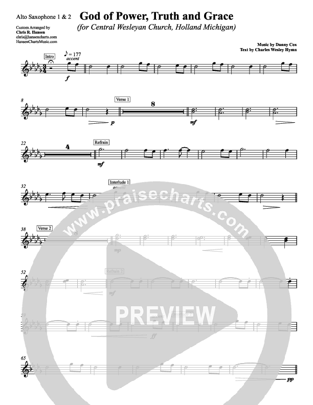 God Of Power Truth And Grace Alto Sax 1/2 (Chris Hansen)