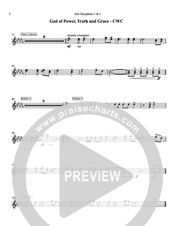 God Of Power Truth And Grace Alto Sax 1/2 (Chris Hansen)