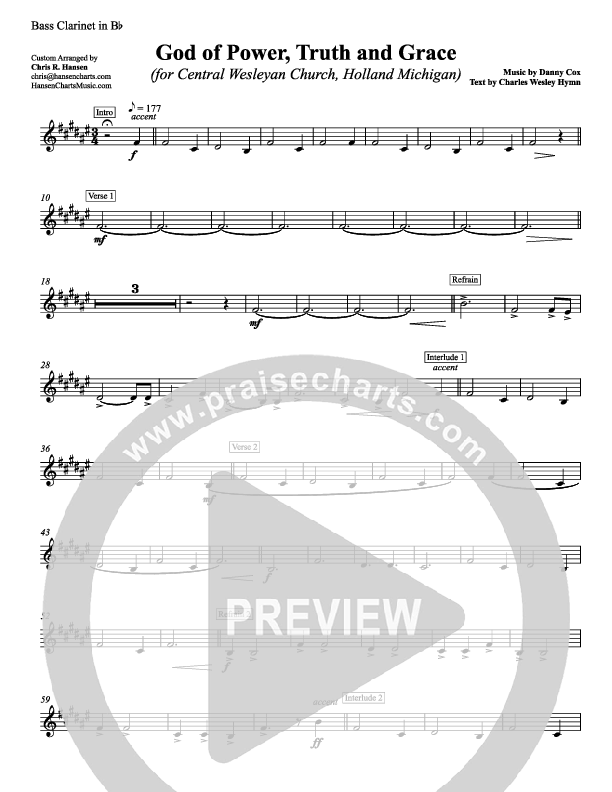 God Of Power Truth And Grace Bass Clarinet (Chris Hansen)