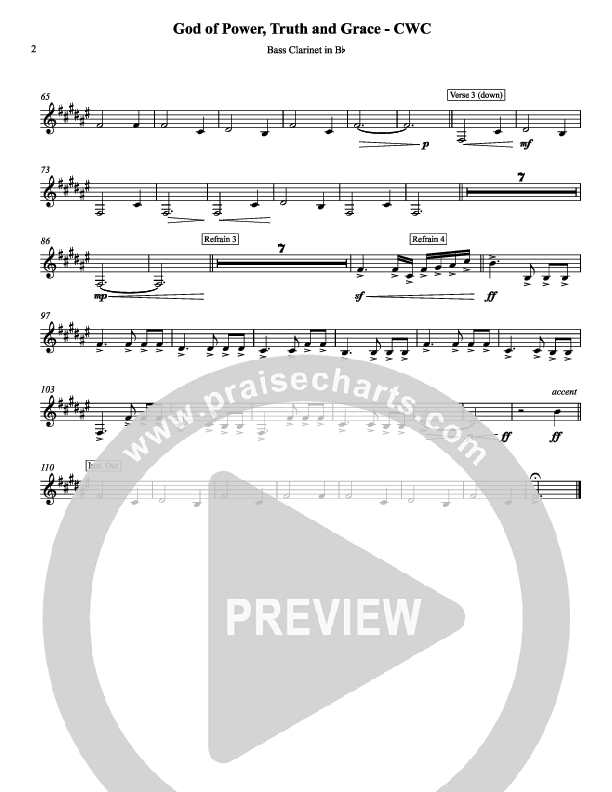 God Of Power Truth And Grace Bass Clarinet (Chris Hansen)