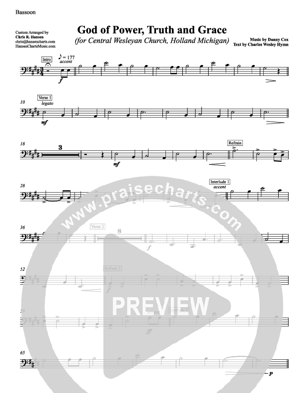 God Of Power Truth And Grace Bassoon (Chris Hansen)