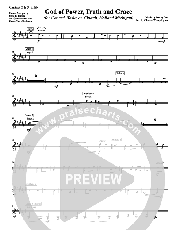 God Of Power Truth And Grace Clarinet 3 (Chris Hansen)