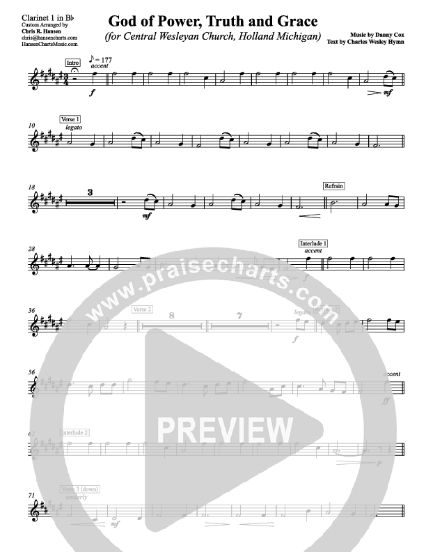 God Of Power Truth And Grace Clarinet (Chris Hansen)