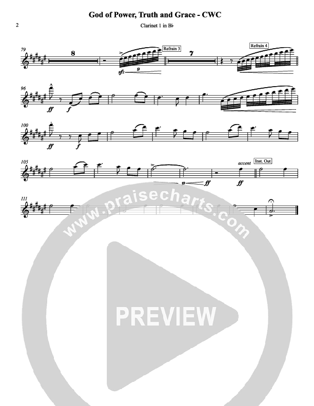 God Of Power Truth And Grace Clarinet (Chris Hansen)