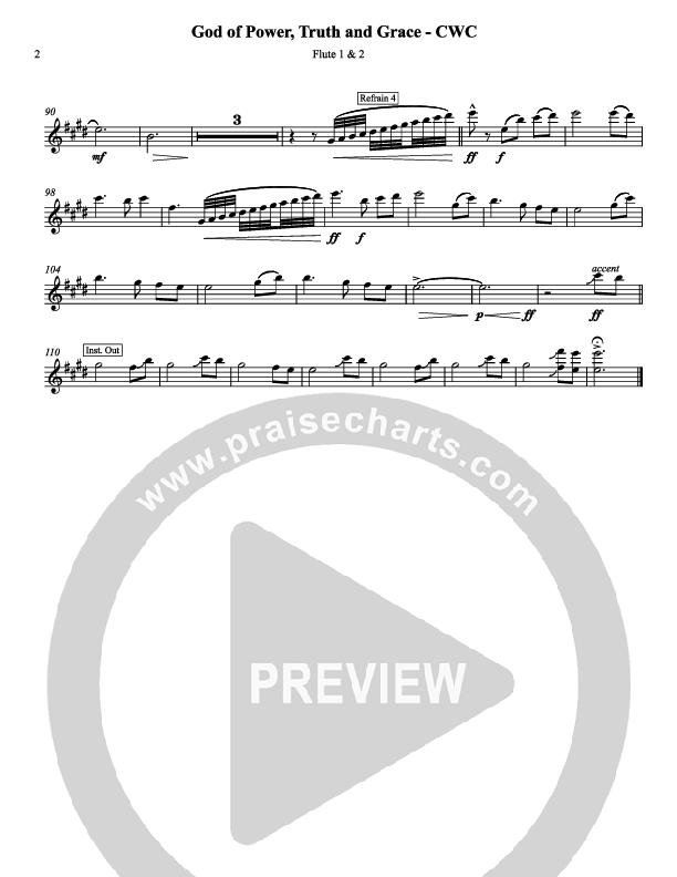 God Of Power Truth And Grace Flute 1/2 (Chris Hansen)