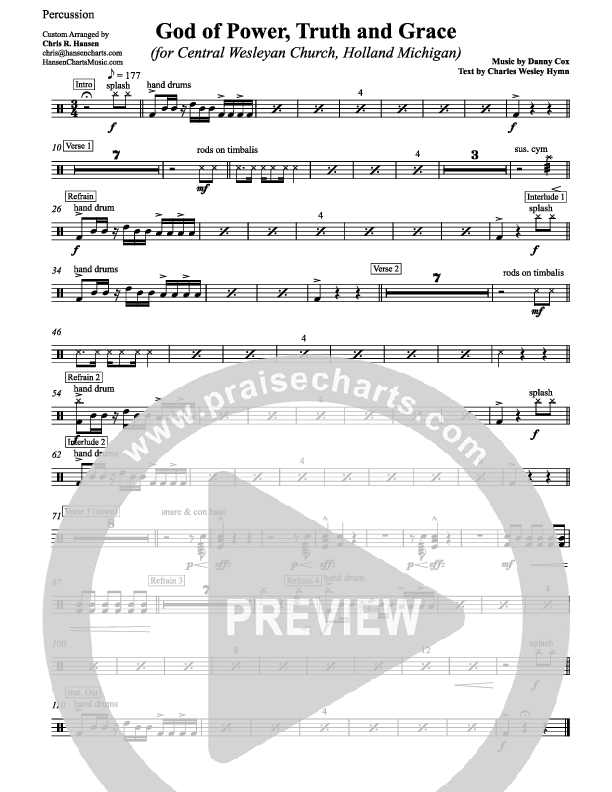 God Of Power Truth And Grace Percussion (Chris Hansen)