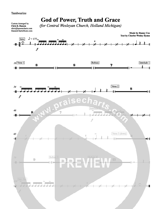 God Of Power Truth And Grace Tambourine (Chris Hansen)