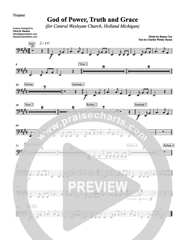 God Of Power Truth And Grace Timpani (Chris Hansen)