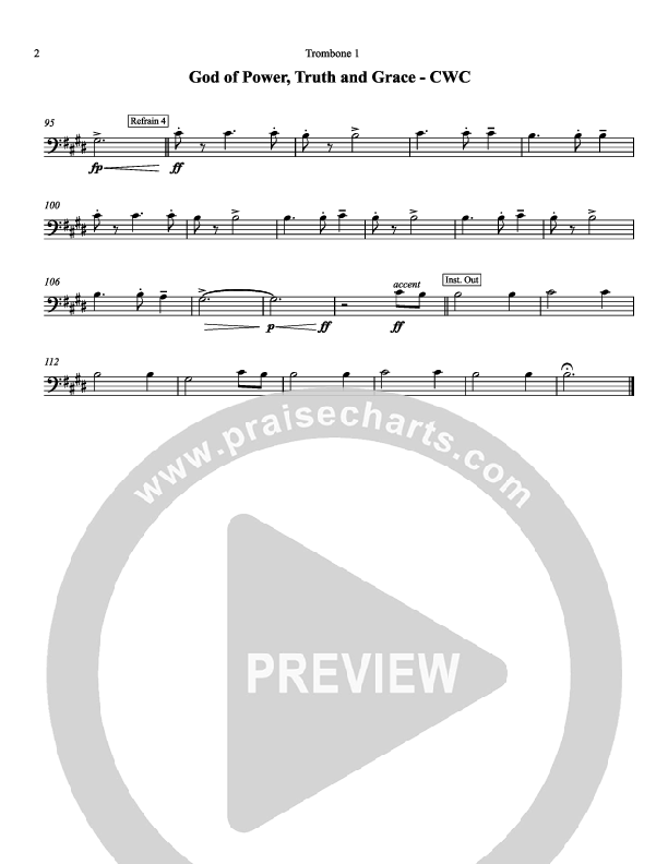 God Of Power Truth And Grace Trombone 1 (Chris Hansen)