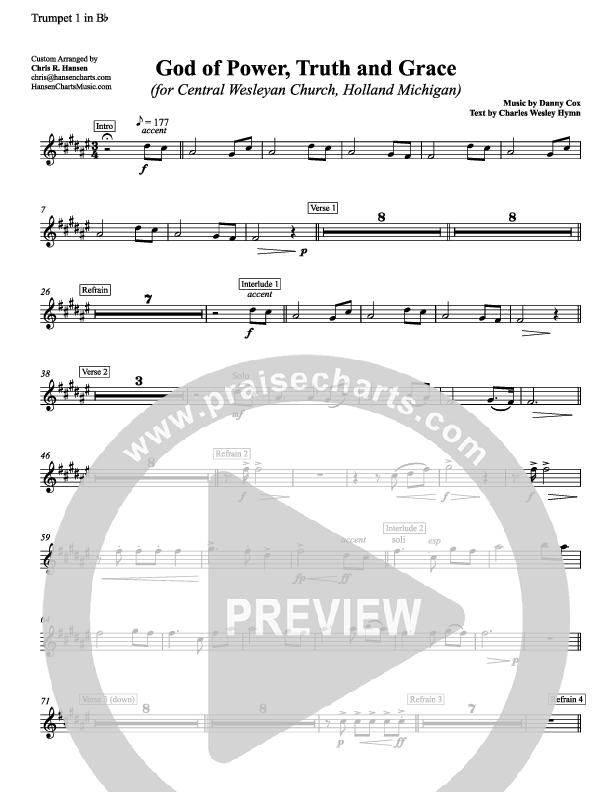 God Of Power Truth And Grace Trumpet 1 (Chris Hansen)
