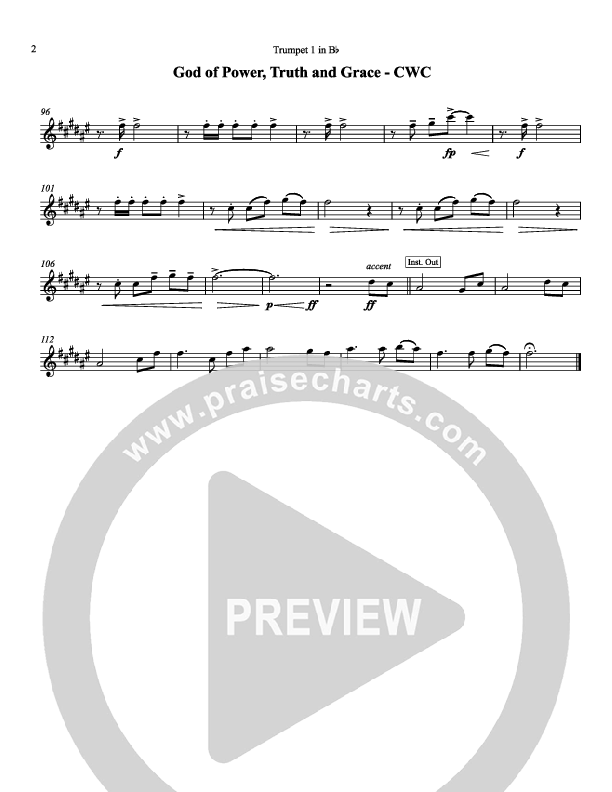 God Of Power Truth And Grace Trumpet 1 (Chris Hansen)