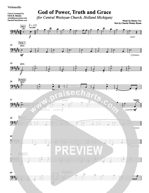 God Of Power Truth And Grace Violincello (Chris Hansen)