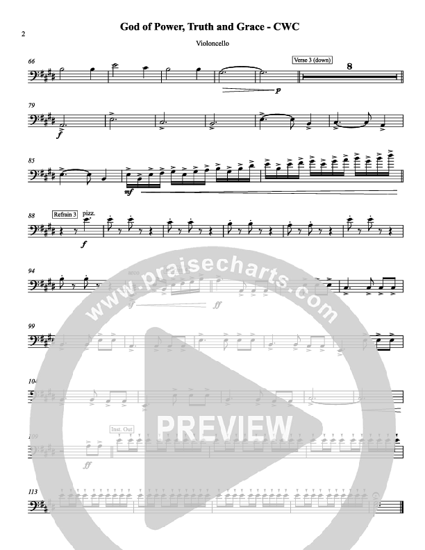 God Of Power Truth And Grace Violincello (Chris Hansen)