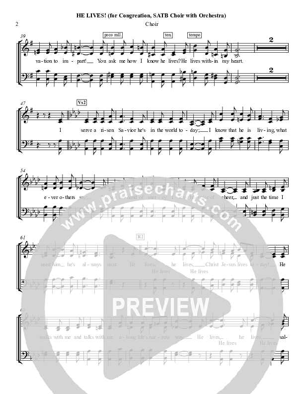 He Lives Choir Vocals (SATB) (Chris Hansen)