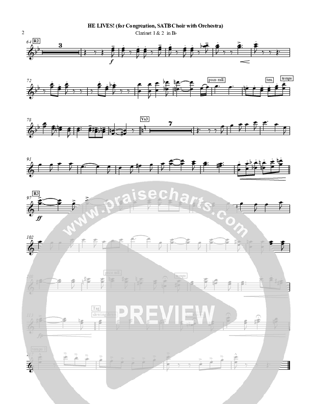 He Lives Clarinet 1/2 (Chris Hansen)