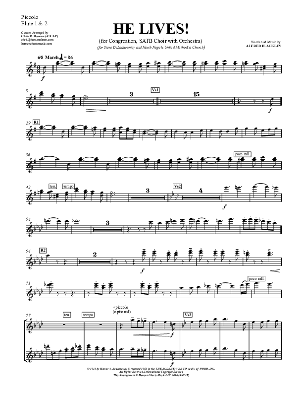 He Lives Flute/Piccolo (Chris Hansen)