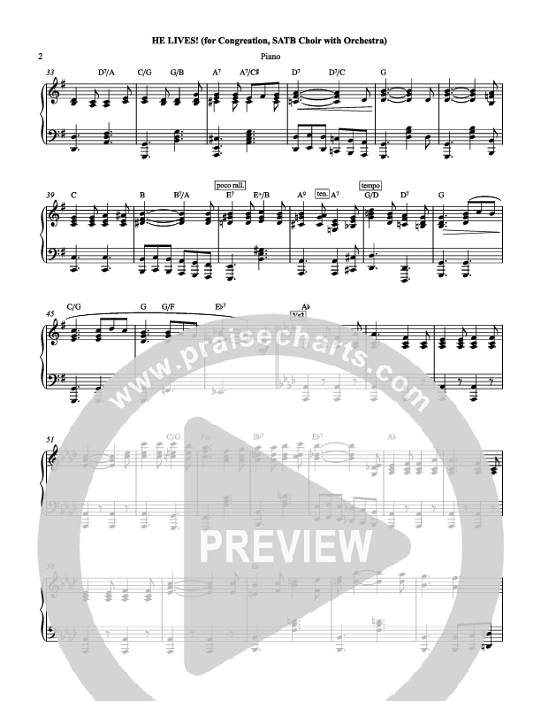 He Lives Piano Sheet (Chris Hansen)