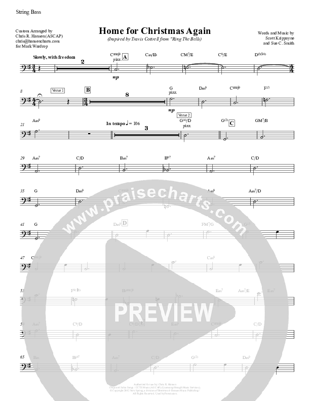 Home For Christmas Again  Double Bass (Chris Hansen)