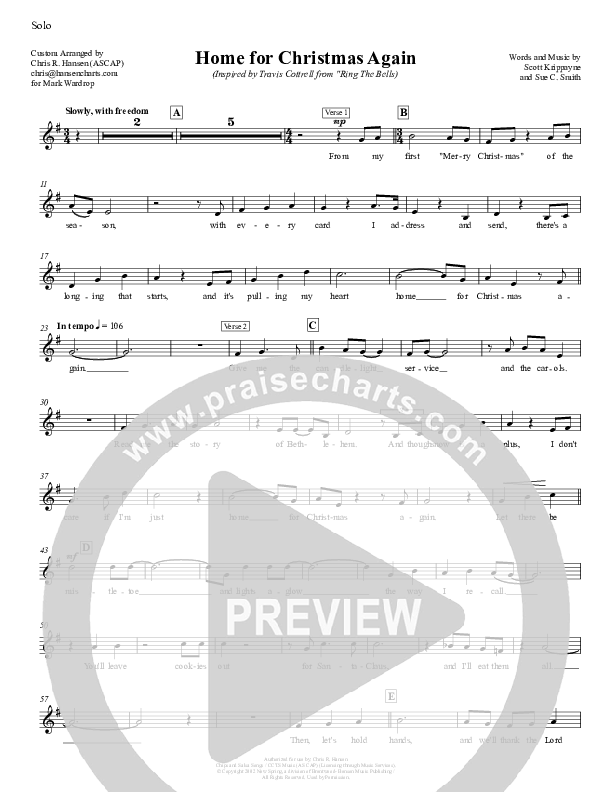 Home For Christmas Again  Lead Sheet (Chris Hansen)