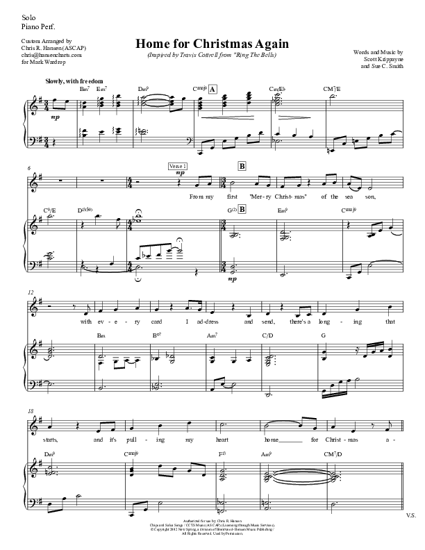 Home For Christmas Again  Piano/Vocal & Lead (Chris Hansen)