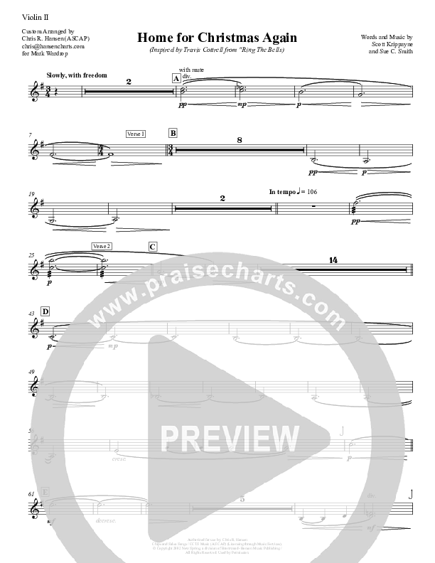 Home For Christmas Again  Violin 2 (Chris Hansen)