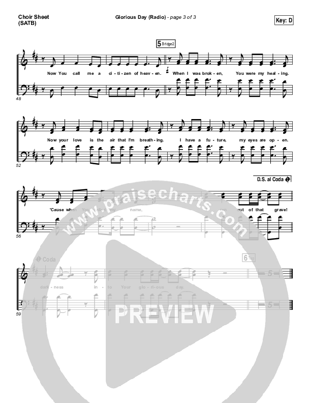 Glorious Day (Radio) Choir Sheet (SATB) (Passion / Kristian Stanfill)