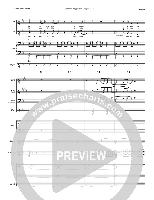 Glorious Day (Radio) Conductor's Score (Passion / Kristian Stanfill)