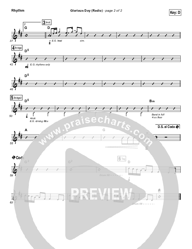 Glorious Day (Radio) Rhythm Chart (Passion / Kristian Stanfill)