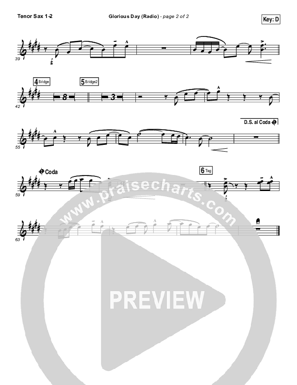 Glorious Day (Radio) Tenor Sax 1/2 (Passion / Kristian Stanfill)