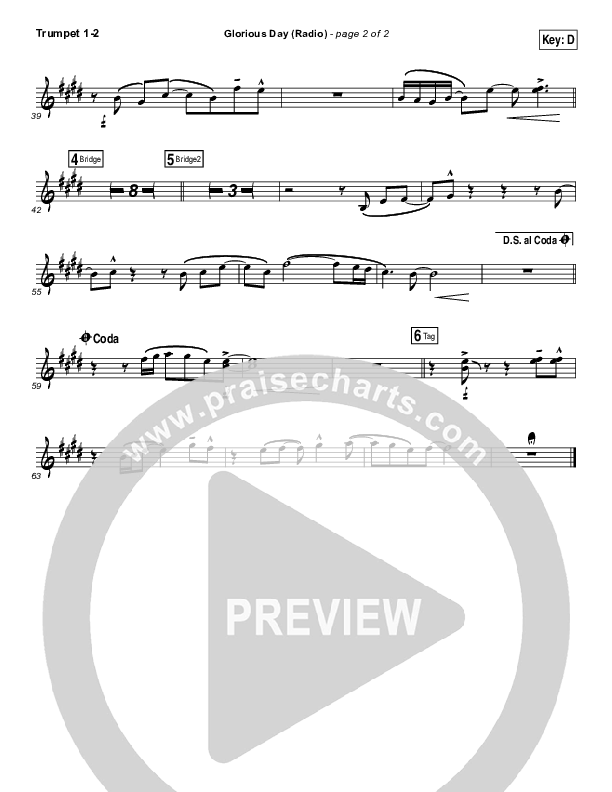 Glorious Day (Radio) Trumpet 1,2 (Passion / Kristian Stanfill)