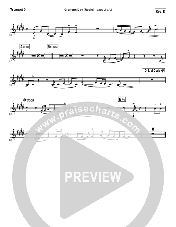 Glorious Day (Radio) Trumpet 3 (Passion / Kristian Stanfill)