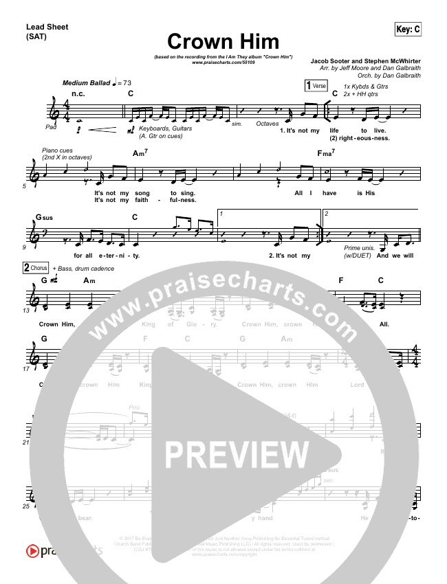 Crown Him Sheet Music PDF (I Am They) PraiseCharts