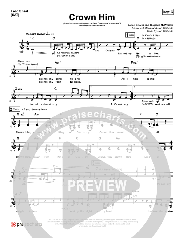 Crown Him Lead Sheet (SAT) (I Am They)