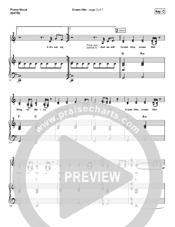 Crown Him Piano/Vocal (SATB) (I Am They)
