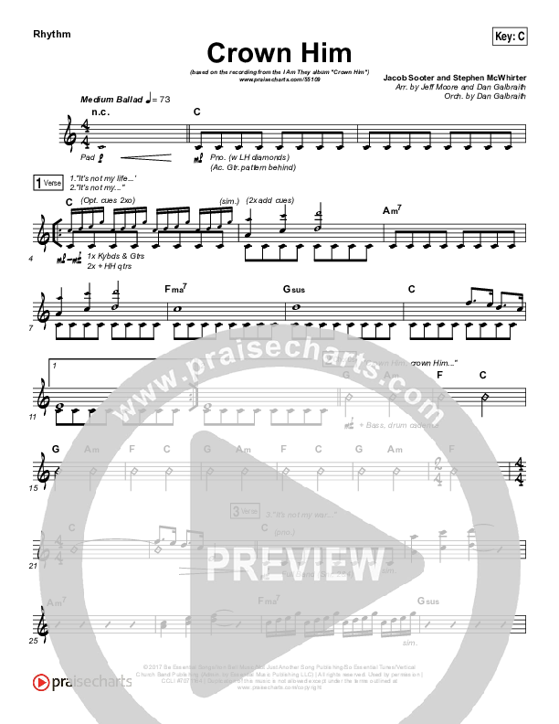 Crown Him Rhythm Chart (I Am They)