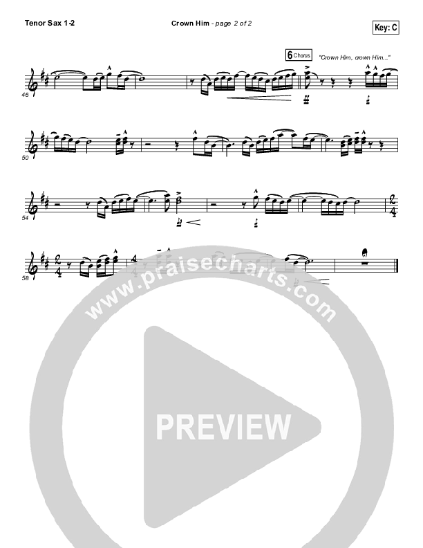 Crown Him Tenor Sax 1/2 (I Am They)