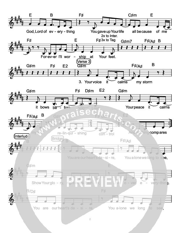 Nothing Compares Lead Sheet (Daystar Worship)