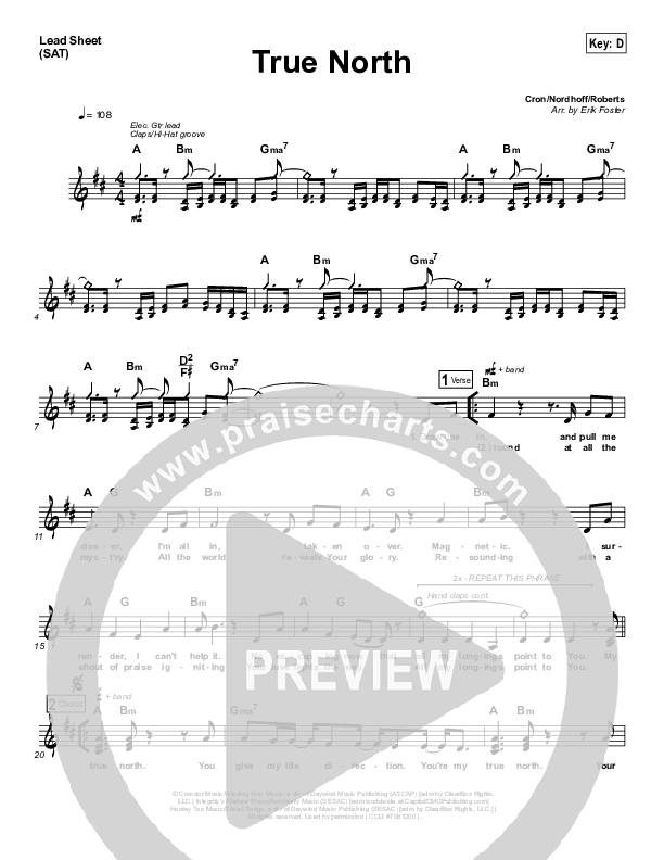 True North Lead Sheet (Kerrie Roberts)