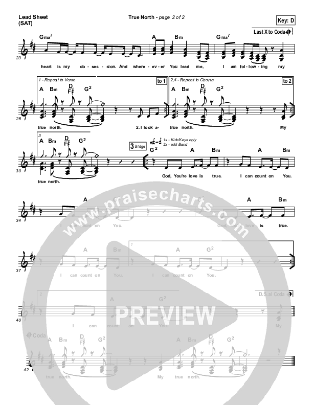 True North Lead Sheet (Kerrie Roberts)