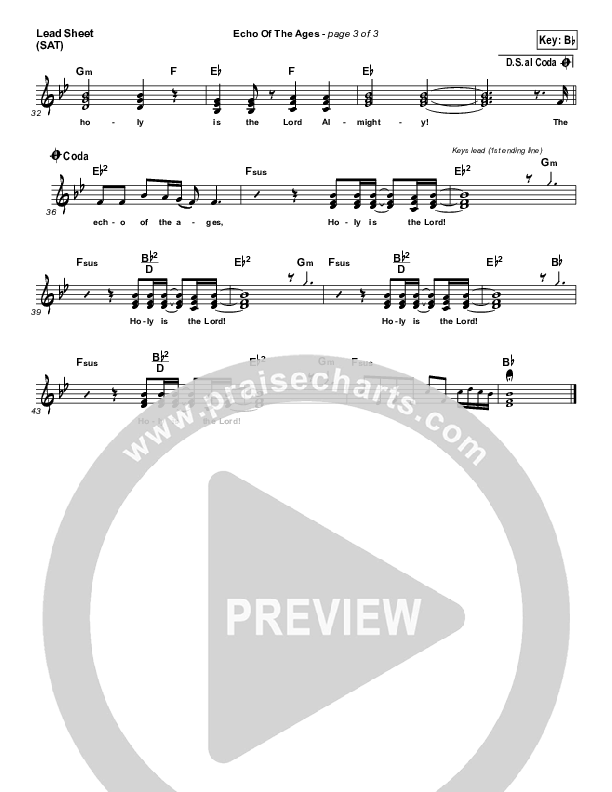 Echo Of The Ages Lead Sheet (Kerrie Roberts)